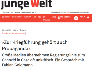 Junge Welt-Interview: Zur Kriegsführung gehört auch Propaganda